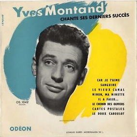Pochette de Yves Montand ‎Chante Ses Derniers Succès