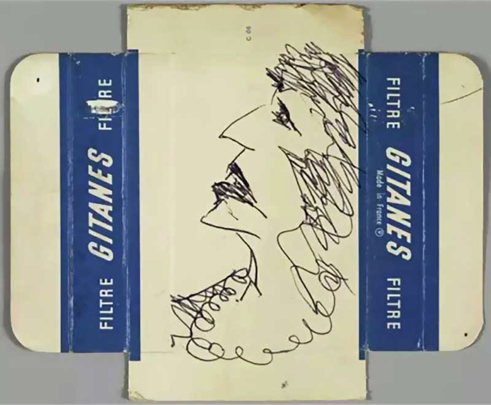 Dessin sur un paquet de Gitanes, David Bowie